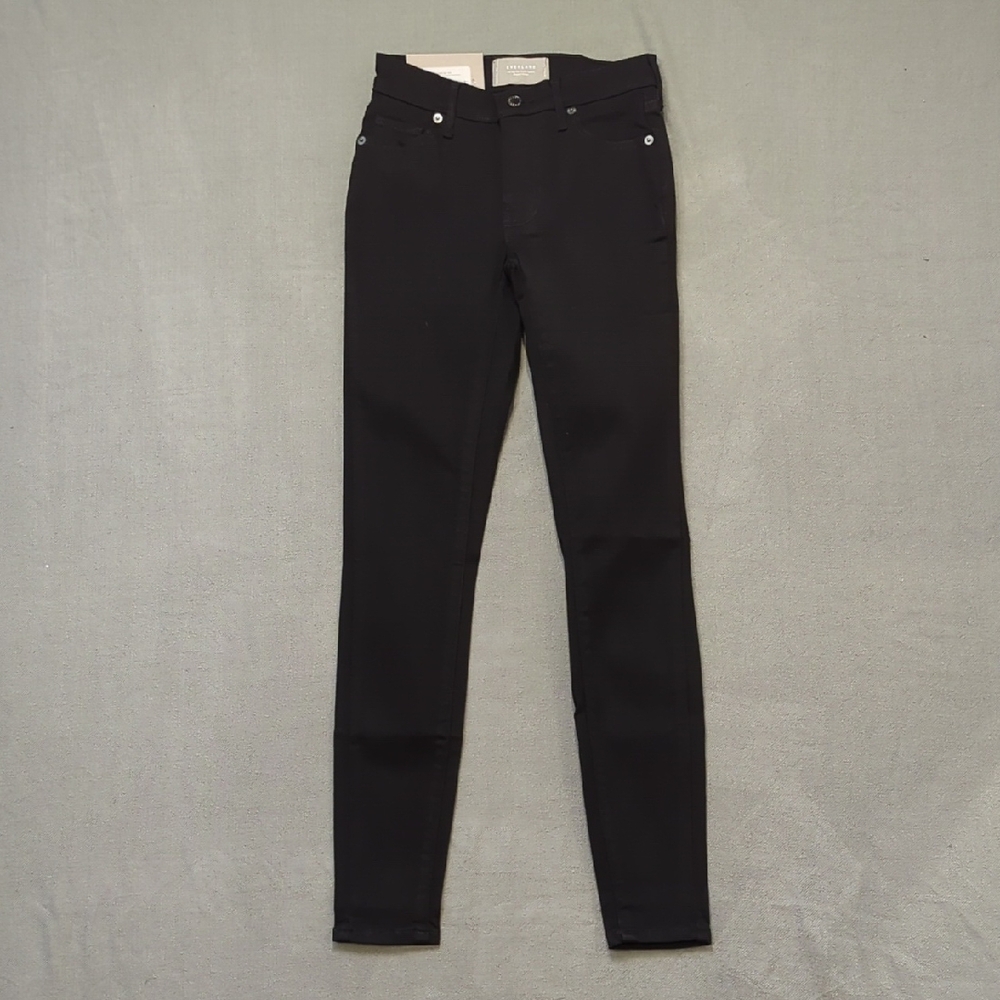 Everlane NWT Mid Rise Skinny Stretch Jeans Black Women's 23